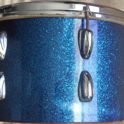 Slingerland blue sparkle tom drum 1961 8" x 12" image 4