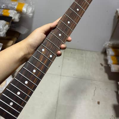 22frets Roasted flame Maple guitar neck Rosewood fingerboard 25.5 inch Bone nut gloss 25.5inch image 4