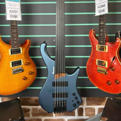 Ibanez EHB1005F-AOM Arctic Ocean Matte 2023 5-String Fretless Electric Bass image 2