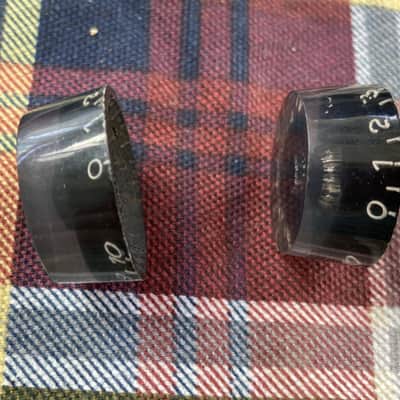 Two Black Vintage 1960s 1970s Japan Guitar Speed Knobs ~ Lawsuit-Era Les Paul image 3
