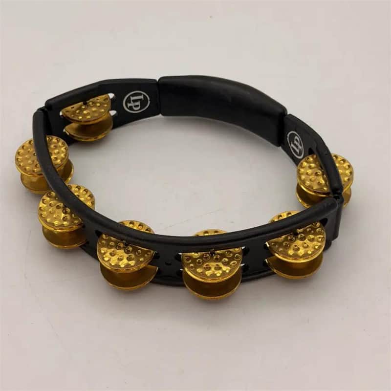 Used LP Cyclops Hand-Held Dimpled Jingle Tambourine Brass/Black - Very Good image 1