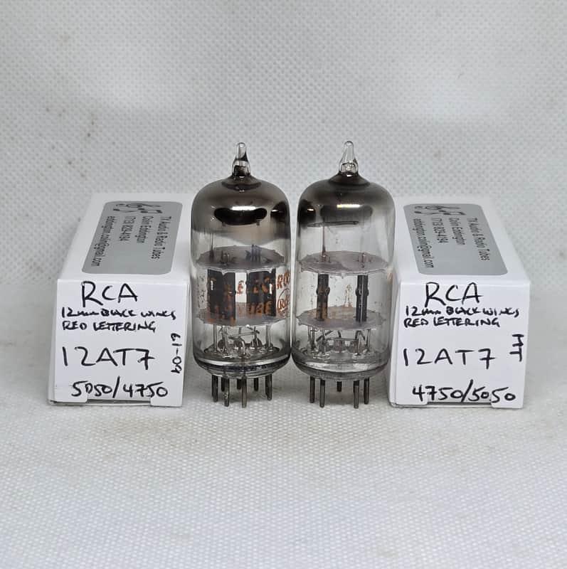 RCA 12AT7 Black Plate Square Getter Matched (5.9%) Pair NOS 12AT7 ECC81 image 1