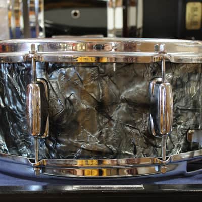 1960s Slingerland 5.5x14 Artist Model Snare Drum in Black Diamond Pearl image 3