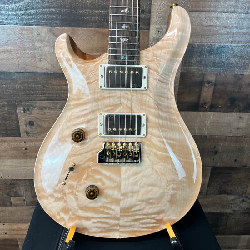 PRS Wood Library Custom 24 Left Handed Quilted Maple 10-Top Natural Finish Ziricote Fingerboard Paisley PRS Hardcase 598 image 1