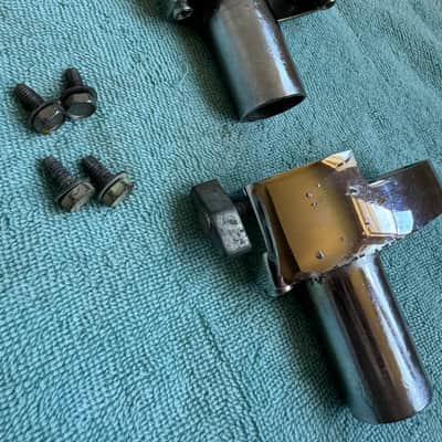 Rogers Two Tom Drum Mount or Spur brackets - Big R Memriloc XP8 - 1” Lot #5 70s - Chrome image 11