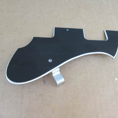1960s Teisco Black Guitar Pickguard W Bracket Semi Hollow Archtop image 3