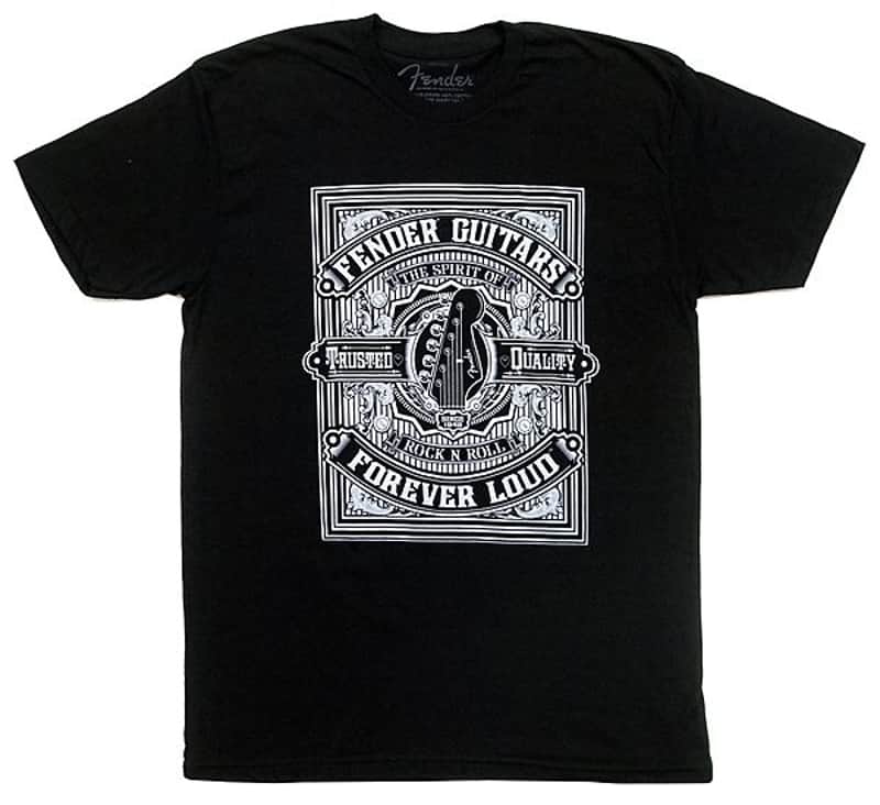 Fender Forever Loud Trusted Quality T-Shirt, Black, M 2016 image 4