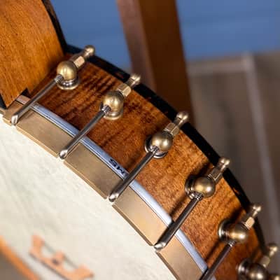 Limited Edition Ome Jasmine 12" 5-String Curly Maple Banjo with Mahogany Neck & Rolled Brass Tone Ring (only 25 made) image 10