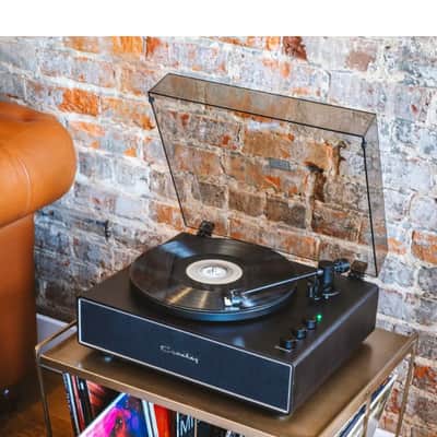 Crosley CR6046A Stave Bluetooth Turntable with Built-in Speakers, Black-NEW image 8