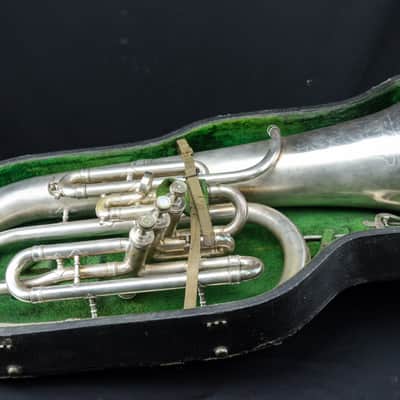 Vintage 1910-1920s J.W. York & Sons Baritone Euphonium with Hardcase image 17