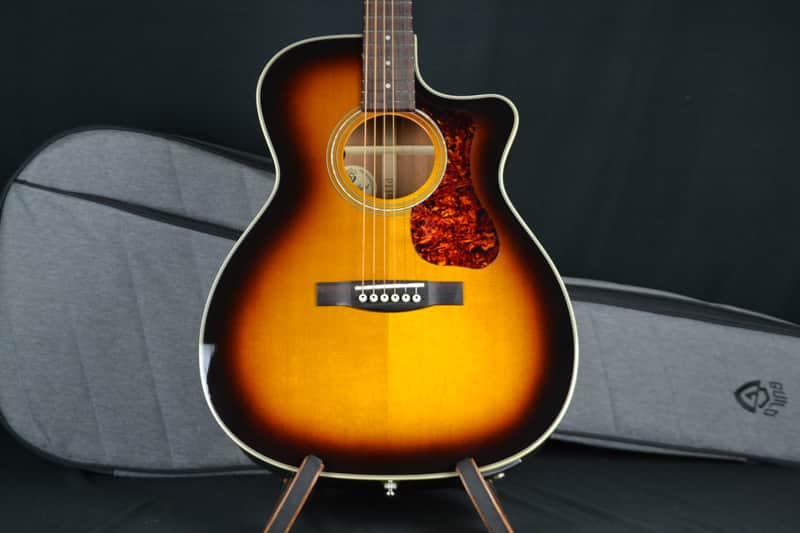 Guild OM-140CE ORCHESTRA ACOUSTIC ELECTRIC WITH SOFT CASE - Antique Burst image 1