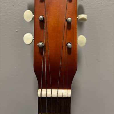 Lindell Vintage Parlor Acoustic Guitar 1960’s - Honey Burst image 4