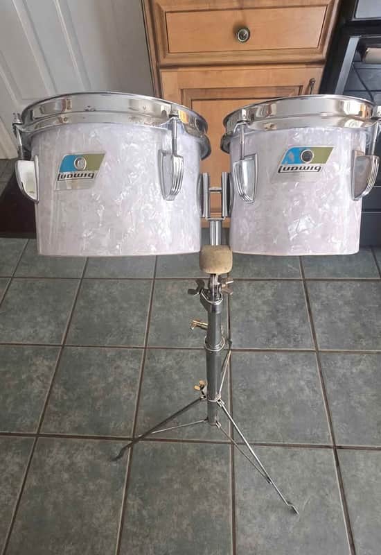 Ludwig Concert Toms mid 70's-mid 80's - White Marine Pearl image 1