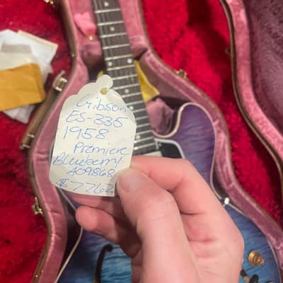 gibson es-335 namm special  1958 premiere blueberry 1958 blueberry image 3
