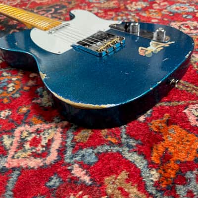 Fender Custom Shop Double Esquire Relic LTD 2015 Aged Sparkle Blue image 4
