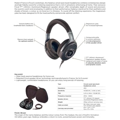 Focal HADENYS High-Fidelity Open-Back Headphones image 3