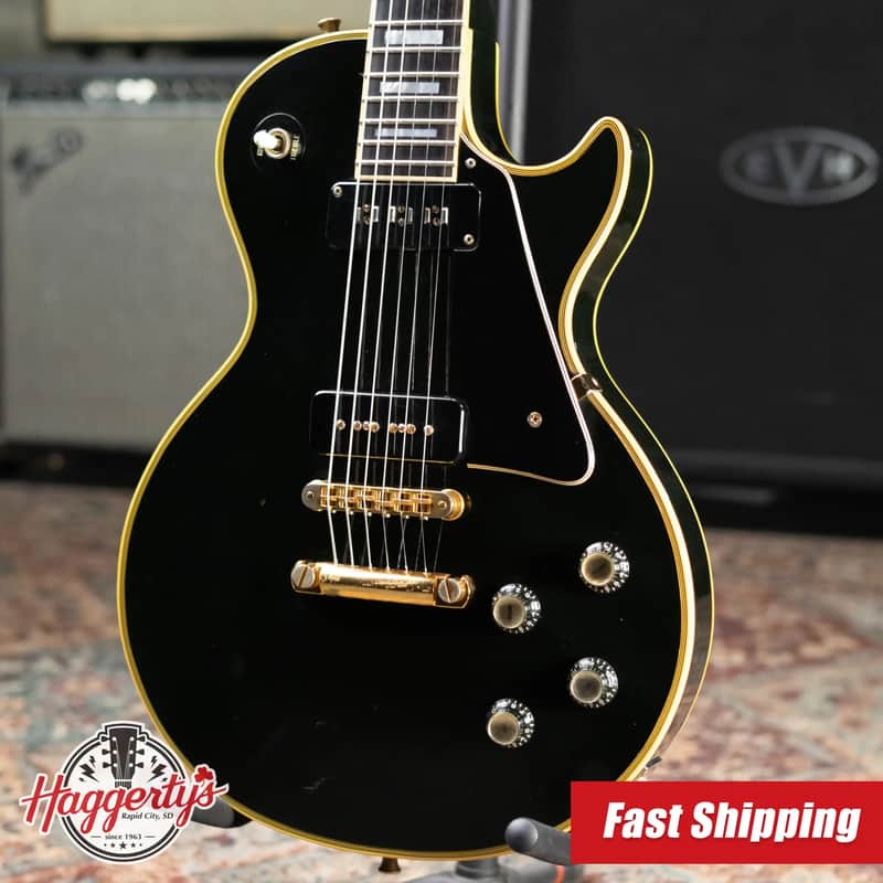 Gibson Vintage 1973 Les Paul Custom '54 Reissue Electric Guitar - Ebony with Hardshell Case - Used image 1