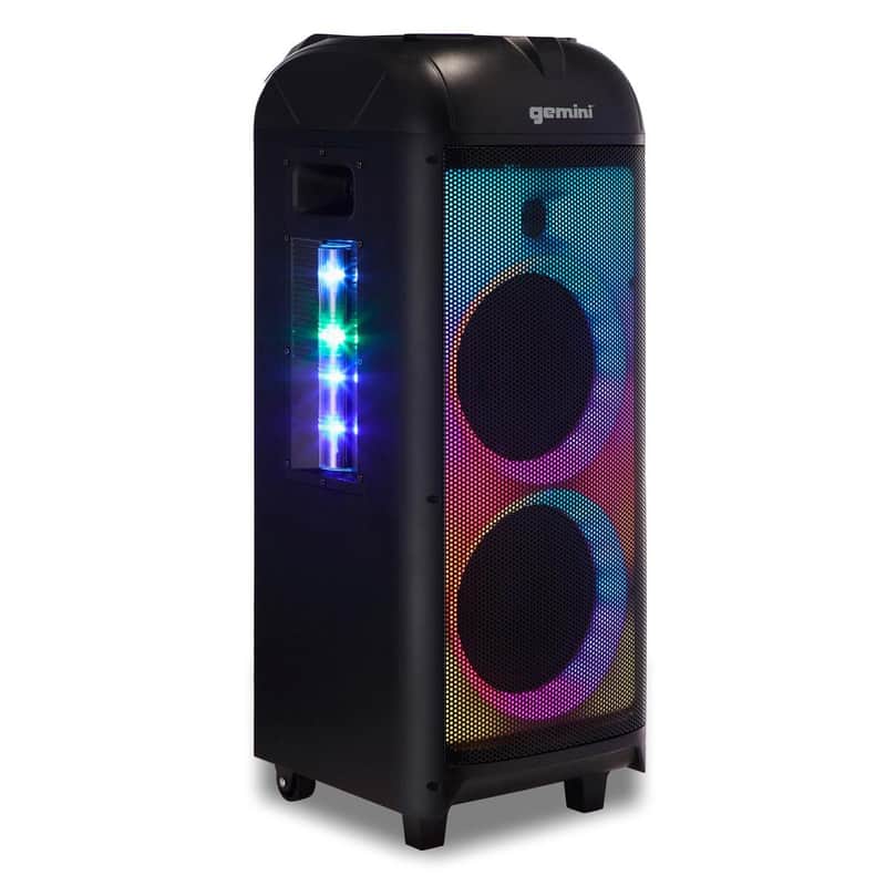 Gemini GPLT-360 1000W Dual 8" Portable Bluetooth Speaker with LED Party Lighting image 1