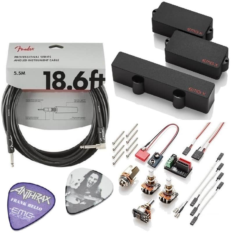 EMG FB Set Black Frank Bello Of Antrax LJAX & PCSX Active PJ Precision Jazz P & J Pickups +FENDER 18