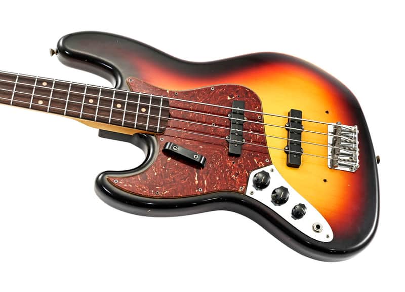 Fender Custom Shop 1964 Jazz Bass Journeyman Relic 3 Tone Sunburst Lefty image 1