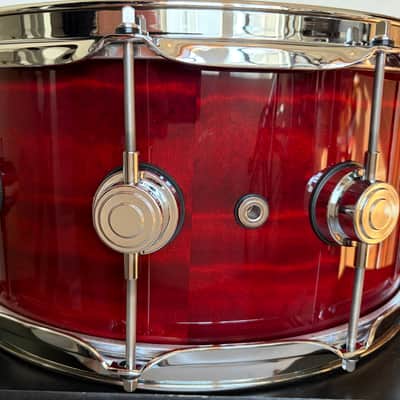 DW Collector’s Series 333 Maple 6.5x14” Snare Drum 2024 - Black Cherry Stain Lacquer over vertical Makore Exotic w/ Chrome Hardware image 2