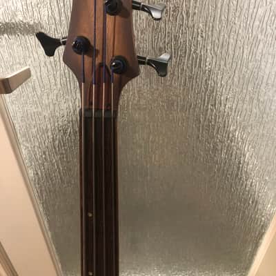 Ibanez SRH500F-NNF Bass Workshop Fretless Semi-Hollow Bass 2010s Natural Browned Burst Flat image 3