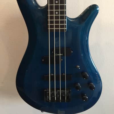 Spector NS-2B 4 string bass Neck Thru design 1980's Trans Blue image 3