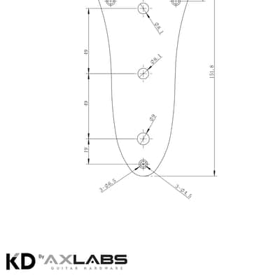 KD By AxLabs Steel J-Bass Style Control Plate, 3-Hole Mount - Satin Chrome image 2