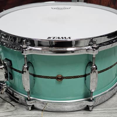 Tama TBS136S Star Series 13"x 6" Bubinga Snare in Grand Aqua Blue image 5