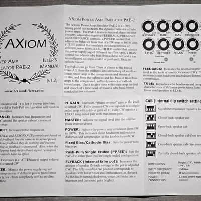 AXiom Effects Power Amp Emulator PAE-2 image 2
