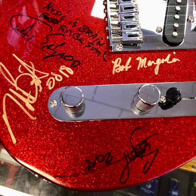 Squier Bullet Telecaster, Red Sparkle, Autographed by 2018 Blues Cruise Artists with Gig Bag - Pre Owned image 13