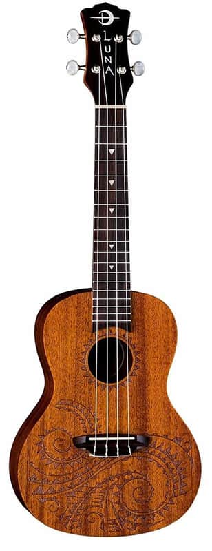 Luna UKE TTN MAH Ukulele Uke Tattoo Mahogany Tenor w/Gigbag image 1