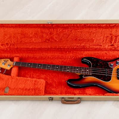 1994 Fender American Vintage ‘62 Jazz Bass Stack Knob Sunburst, 100% Original w/ Tweed Case image 22