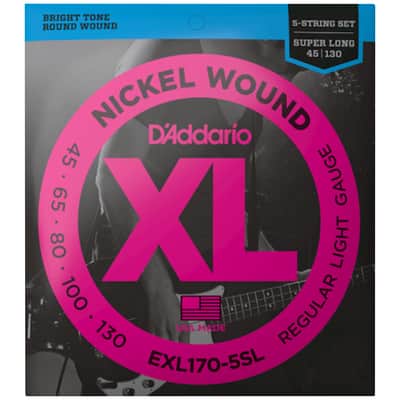 EXL170 5SL Nickel Wound Light Super Long Scale 5 Cordes 45-130 D'Addario image 1