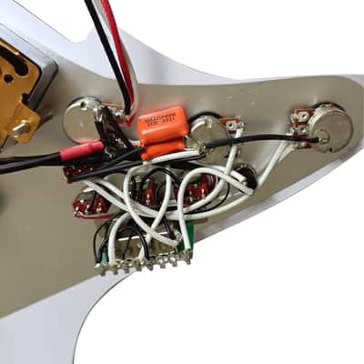 Strat Style Guitar HSS Prewired Loaded Pickguard, Large Pole, Dual Rail Pickups image 3