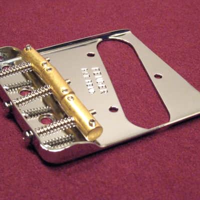 Fender Vintage Style Telecaster Double Long Notched Bridge - w/ 3 Custom Compensated Saddles image 3
