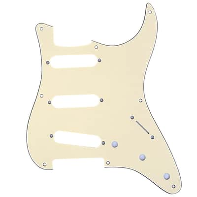 8-Hole 50s 57 Vintage Style Strat SSS Guitar Pickguard for American Stratocaster, 3Ply Cream image 1