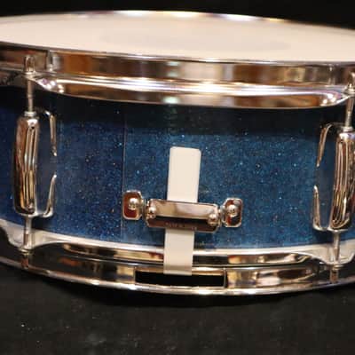 MIJ "Lido Supreme" Blue Sparkle 6-Lug Snare Drum image 4