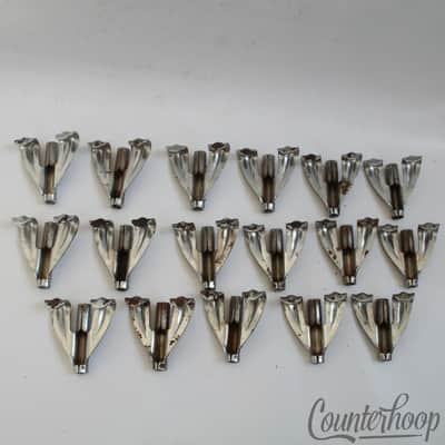*Ludwig 17x Bass Drum Tension Rod Claws Chrome Vintage 60s Super Classic USA Set image 2