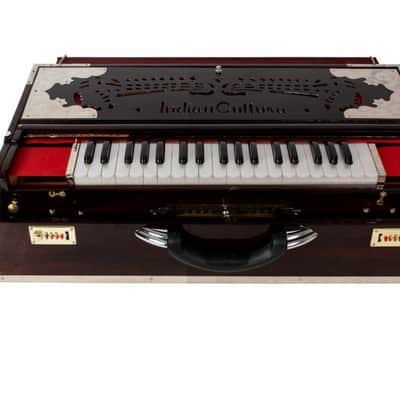 Handmade Harmonium 13 Scale Changer Exclusive Concert Quality Portable 4 Reed Indian Teak image 2