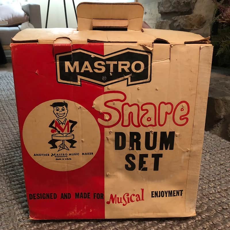 Mastro 5.5x13" Plastic Snare Drum Red Sparkle 1960s image 4