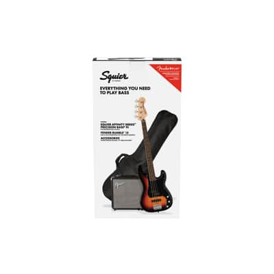 Squier Affinity Series Precision Bass PJ Pack LRL 3-Color Sunburst - Electric Bass Set image 3