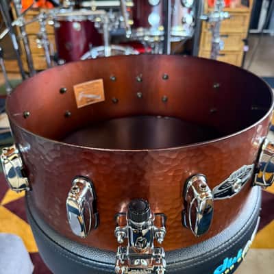 Tama Hand Hammered Copper Snare Drum 14x5.5 MIJ Japan Serial #00060 All Original image 6