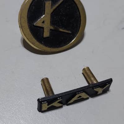 Kay Headstock Badge / Logo 1960's Brass/Black image 3