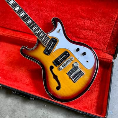 Teisco VAMPER 1960’s Sunburst original vintage MIJ Japan bizarre long scale ox image 2