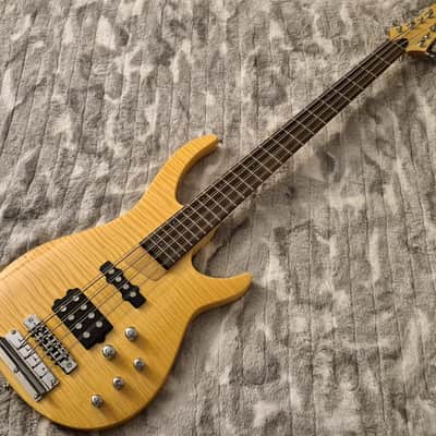 Rogue LX408 Pro - 8-String Double Course Bass - Active/Passive - 2010s - Natural / Yellow Flamed Maple - w/ Hardshell Case image 2