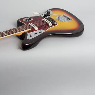 Fender  Jaguar Solid Body Electric Guitar (1966), ser. #171100, black tolex hard shell case. image 7