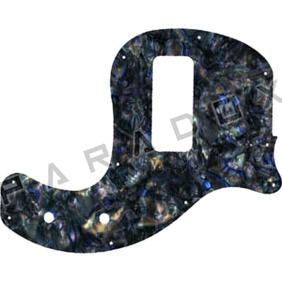 Custom Pickguard For 2019 - 2024 Made in America Gibson Les Paul Junior Tribute DC Bass pickup 3.64 x 1.58- Black Abalone/White/Black/White .090"