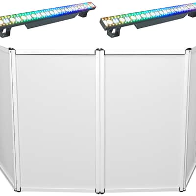 (2) Rockville Pixel Hybrid Bar Battery Power Wireless DMX Light Strips+DJ Facade image 1