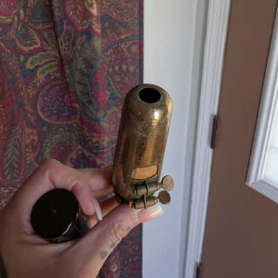 The Woodwind Co. Steel Ebonite Tenor Saxophone Mouth Piece marked "Meliphone Special" with the model B5 1940 image 10